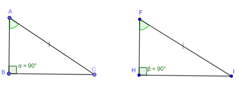 Các trường hợp bằng nhau của tam giác vuông