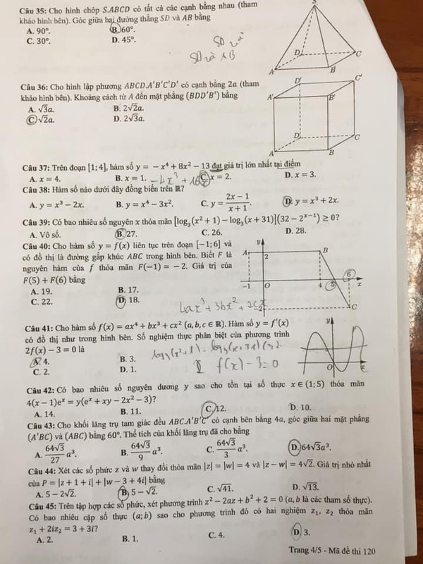 Đáp án đề thi THPT Quốc gia 2021 môn Toán đợt 2