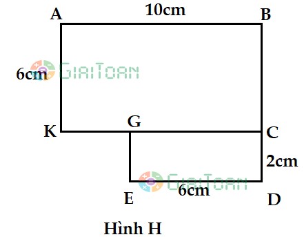 Cho hình H được tạo bởi hình bình hành và hình thoi như hình vẽ bên. Tính diện tích hình H trên.