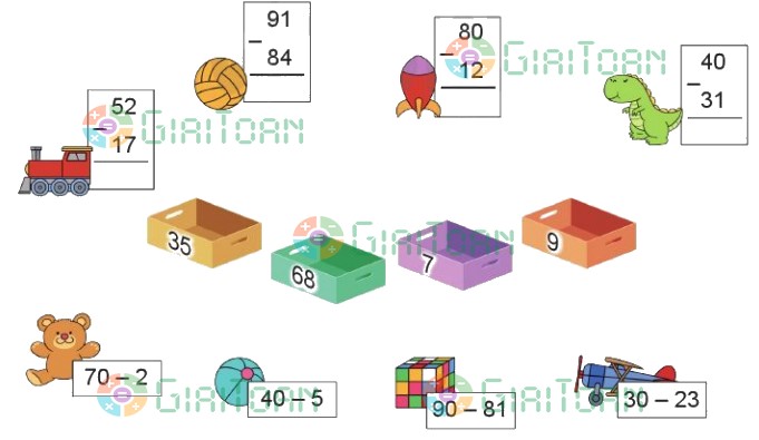 Bài 3 trang 70 Toán lớp 2 tập 1 SGK Cánh Diều