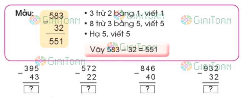 Bài 3 trang 61 Toán lớp 2 tập 2 SGK Cánh Diều