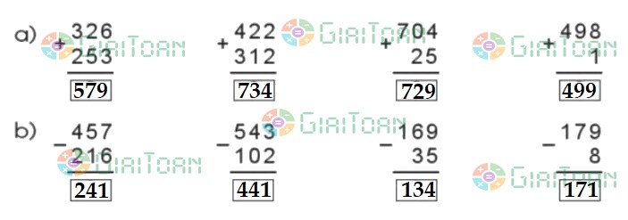 Bài 1 trang 62 Toán lớp 2 tập 2 SGK Cánh Diều