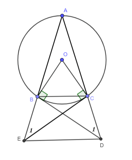 Tam giác ABC cân tại A có cạnh đáy nhỏ hơn cạnh bên, nội tiếp đường tròn (O)
