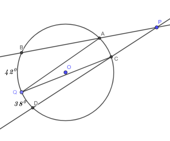 Từ một điểm P nằm ngoài đường tròn (O), kẻ hai cát tuyến PAB và PCD tới đường tròn