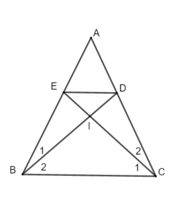 Cho tam giác ABC cân tại A. Lấy điểm D thuộc cạnh AC, điểm E thuộc cạnh AB 