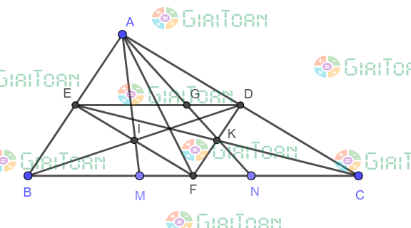 Cho tam giác ABC có các trung tuyến BD và CE