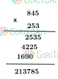 Thực hiện các phép nhân sau a) 951 . 23