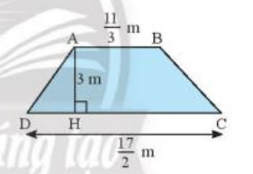 Tính diện tích hình thang ABCD có các kích thước như hình sau