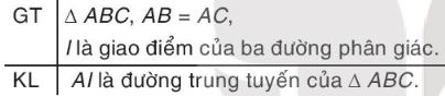 Lý thuyết bài 34: Sự đồng quy của ba trung tuyến, ba đường phân giác trong một tam giác